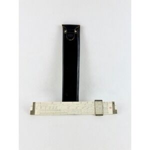 Vintage Post 1460 Versalog Hemmi Bamboo Slide Rule with Leather Case Japan